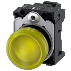 SIEMENS - SIE3SU11526AA303AA0 Indicatore luminoso, 22 mm, rotondo, in metallo lucido, colore giallo, gemma, liscia, AC/DC 24 V