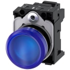 SIEMENS - SIE3SU11526AA503AA0 Indicatore luminoso, 22 mm, rotondo, in metallo lucido, colore blu, gemma, liscia, AC/DC 24 V