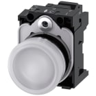 SIEMENS - SIE3SU11526AA603AA0 Indicatore luminoso, 22 mm, rotondo, in metallo lucido, colore bianco, gemma, liscia, AC/DC 24 V