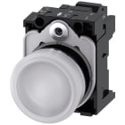 SIEMENS - SIE3SU11566AA603AA0 Indicatore luminoso, 22 mm, rotondo, in metallo lucido, colore bianco, gemma, liscia, AC 230 V