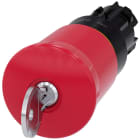 SIEMENS - SIE3SU10001HK200AA0 Pulsante a fungo di ARRESTO DI EMERGENZA, 22 mm, rotondo, in plastica, colore rosso, con serratura Siemens, B