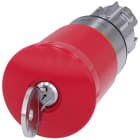 SIEMENS - SIE3SU10501HN200AA0 Pulsante a fungo di ARRESTO DI EMERGENZA, 22 mm, rotondo, in metallo lucido, colore rosso, con serratura Siemens, B