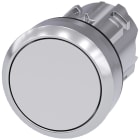 SIEMENS - SIE3SU10500AB600AA0 Pulsante, 22 mm, rotondo, in metallo lucido, colore bianco, bottone