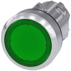 SIEMENS - SIE3SU10510AB400AA0 Pulsante, illuminato, 22 mm, rotondo, in metallo lucido, colore verde, bottone: