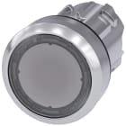 SIEMENS - SIE3SU10510AB700AA0 Pulsante, illuminato, 22 mm, rotondo, in metallo lucido, trasparente, bottone