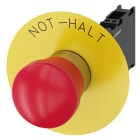 SIEMENS - SIE3SU11501HA203FH0 Pulsante a fungo di ARRESTO DI EMERGENZA, 22 mm, rotondo, in metallo lucido, colore rosso, 1NO+1NC