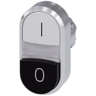 SIEMENS - SIE3SU10503BB610AK0 Pulsante doppio, 22 mm, rotondo, in metallo lucido, colore bianco: I, colore nero: O