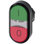 SIEMENS - SIE3SU10013AB420AK0 Pulsante doppio, illuminato, 22 mm, rotondo, in plastica, colore verde: I, colore rosso: O