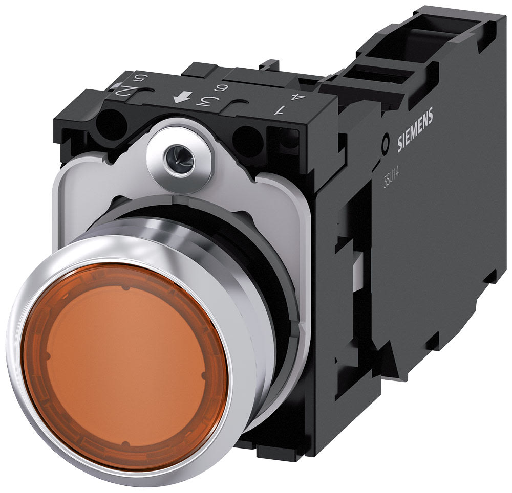 SIEMENS - SIE3SU11520AB001FA0 PULS.LUM.MET.AMBRA MOMENT 1NO+1NC LED24V
