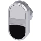 SIEMENS - SIE3SU10503AB610AA0 Pulsante doppio, 22 mm, rotondo, in metallo lucido, colore bianco, nero
