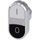 SIEMENS - SIE3SU10503AB610AK0 Pulsante doppio, 22 mm, rotondo, in metallo lucido, colore bianco: I, colore nero: O