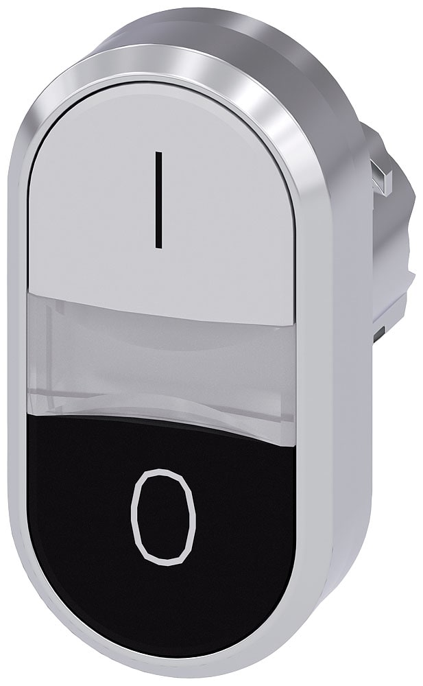 SIEMENS - SIE3SU10513AB610AK0 PULS.LUM.DOPPIO PIATTO BIANCO-NERO I-O