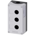SIEMENS - SIE3SU18030AA000AB1 Pulsantiera per dispositivi di comando, 22 mm, rotondi, in plastica, colore grigio, 3 punti di comando