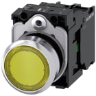 SIEMENS - SIE3SU11530AB301BA0 Pulsante, illuminato, 22 mm, rotondo, in metallo lucido, colore giallo, bottone, 1NO
