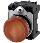 SIEMENS - SIE3SU11526AA001AA0 Indicatore luminoso, 22 mm, rotondo, in metallo lucido, colore ambra, gemma, liscia, AC/DC 24 V