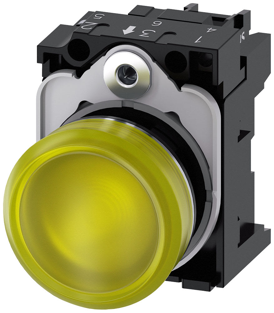 SIEMENS - SIE3SU11526AA301AA0 IND.LUM.GIALLO LENTE LISCIA LED 24V UC