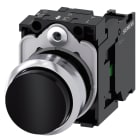 SIEMENS - SIE3SU11500BB101BA0 Pulsante, 22 mm, rotondo, in metallo lucido, colore nero, bottone, 1NO