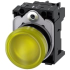 SIEMENS - SIE3SU11566AA301AA0 Indicatore luminoso, 22 mm, rotondo, in metallo lucido, colore giallo, gemma, liscia, AC 230 V