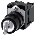 SIEMENS - SIE3SU11004BL111NA0 Selettore a chiave RONIS, 22 mm, rotondo, in plastica, estrazione chiave I+O+II