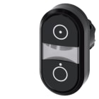 SIEMENS - SIE3SU10003AB110AQ0 PULSANTE DOPPIO PIATTO NERO-NERO ON
