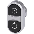 SIEMENS - SIE3SU10503AB110AQ0 Pulsante doppio, 22 mm, rotondo, in metallo lucido, colore nero: simbolo 5264, colore nero