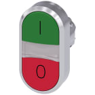 SIEMENS - SIE3SU10503AB420AK0 Pulsante doppio, 22 mm, rotondo, in metallo lucido, colore verde: I, colore rosso: O