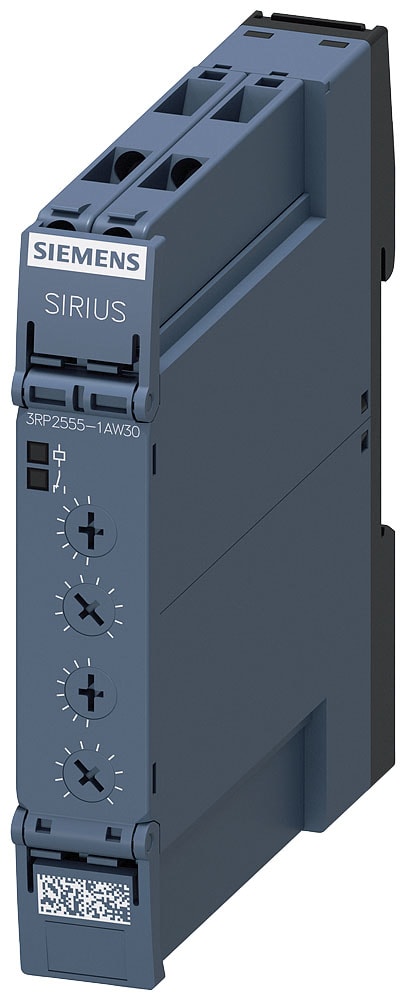 SIEMENS - SIE3RP25551AW30 Relè a tempo, relè a intermittenza asimmetrica, 1CO, 2x 7 campi di temporizzazione, 0,05 s ... 100 h