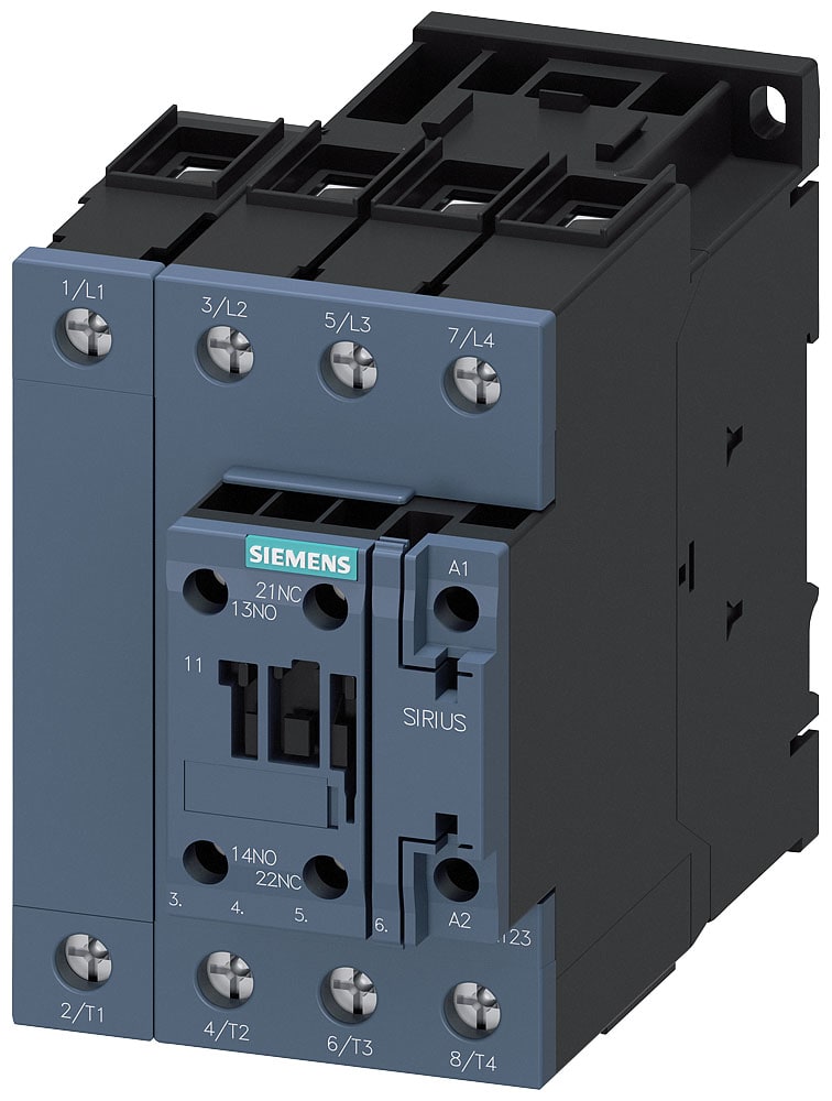 SIEMENS - SIE3RT23371NP30 Contattore, AC-1, 110 A/400 V/40 °C, S2, a 4 poli, AC/DC 175 ... 280 V, 1NO+1NC