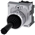 SIEMENS - SIE3SU11507BD881NA0 Manipolatore joystick, 22 mm, rotondo, in metallo lucido, colore nero, 1NO, 1NO