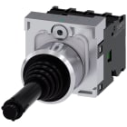 SIEMENS - SIE3SU11507BF881QA0 Manipolatore joystick, 22 mm, rotondo, in metallo lucido, colore nero, 1NO, 1NO, 1NO, 1NO