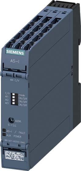 SIEMENS - SIE3RK12070CE002AA2 Modulo AS-i SlimLine Compact SC22.5, IP20, 4AI-C/V, morsetti a vite, 4 x ingressi analogici
