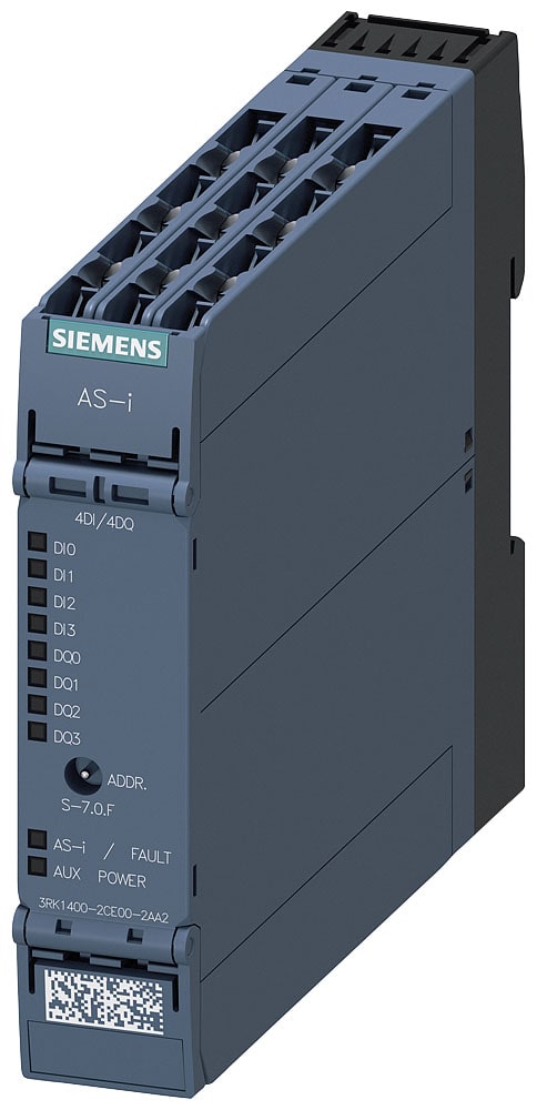 SIEMENS - SIE3RK14002CE002AA2 Modulo AS-i SlimLine Compact SC22.5 digitale 4DI/4DQ, IP20, morsetti a vite