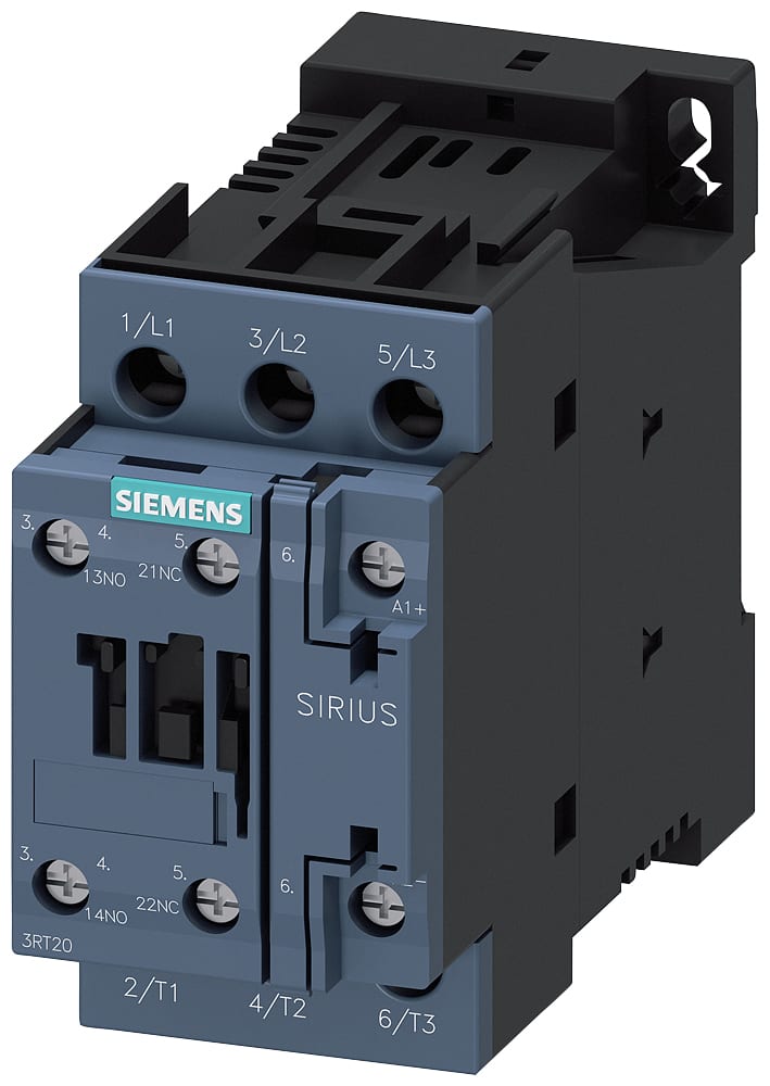 SIEMENS - SIE3RT20281NF30 Contattore, AC-3e, 38 A/18,5 kW/400 V, a 3 poli, AC/DC 95 ... 130 V, 1NO+1NC, morsetti a vite