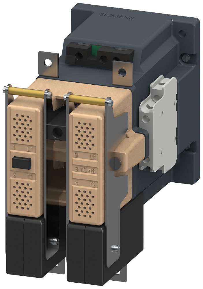 SIEMENS - SIE3TC48170AE4 Contattore gr. costr. 4, a 2 poli DC-3 e 5, 75 A, blocchetto di contatti ausiliari 22 (2NO+2NC), comando in AC, DC 60 V