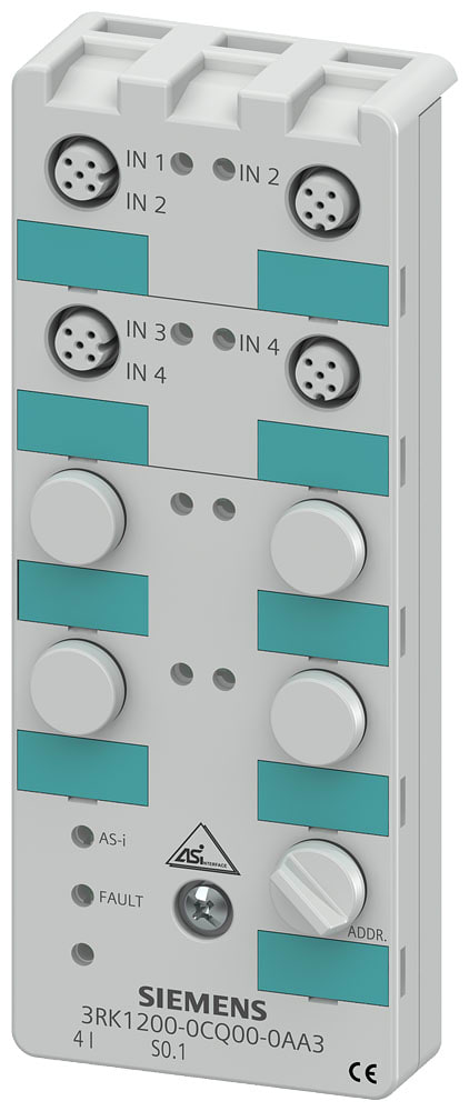 SIEMENS - SIE3RK12000CQ000AA3 Modulo compatto AS-i K60, digitale, 4DI, IP67, 4 x 1 ingressi, max. 200 mA