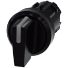 SIEMENS - SIE3SU10022BM100AA0 Selettore, illuminabile, 22 mm, rotondo, in plastica, colore nero, selettore corto