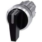 SIEMENS - SIE3SU10522CL100AA0 Selettore, illuminabile, 22 mm, rotondo, in metallo lucido, colore nero, selettore lungo