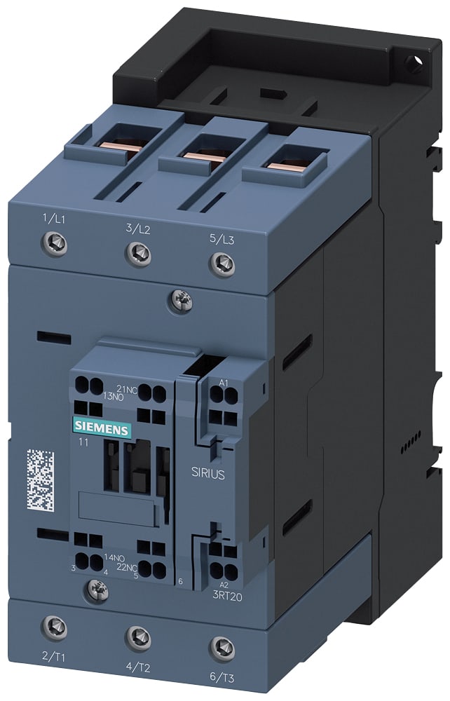 SIEMENS - SIE3RT20463NB30 Contattore, AC-3e, 95 A/45 kW/400 V, a 3 poli, AC/DC 20 ... 33 V, 1NO+1NC, morsetti a vite/morsetti a molla