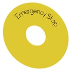 SIEMENS - SIE3SU19000BB310DA0 Disco targhetta per ARRESTO DI EMERGENZA, colore giallo, con iscrizione: EMERGENCY STOP