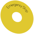 SIEMENS - SIE3SU19000BB310DA0 Disco targhetta per ARRESTO DI EMERGENZA, colore giallo, con iscrizione: EMERGENCY STOP