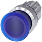 SIEMENS - SIE3SU10511AD500AA0 Pulsante a fungo, illuminato, 22 mm, rotondo, in metallo lucido, colore blu, 30 mm