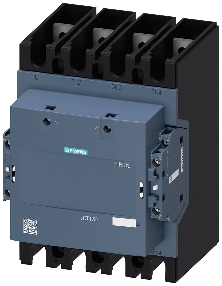 SIEMENS - SIE3RT13636AR36 Contattore, AC-1, 275 A/400 V/40 °C, S10, a 4 poli, AC/DC 250 ... 500 V, 2NO+2NC