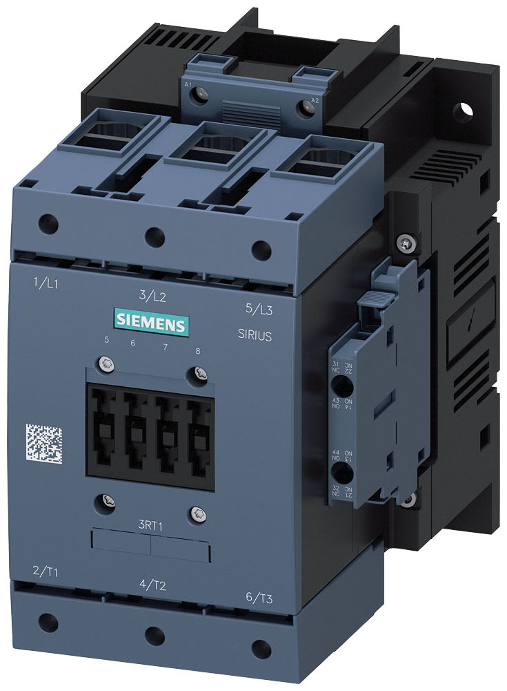 SIEMENS - SIE3RT10541AU36 Contattore, AC-3e, 115 A/55 kW/400 V, a 3 poli, AC/DC 240 ... 277 V, 2NO+2NC, morsetto serracavo/morsetti a vite