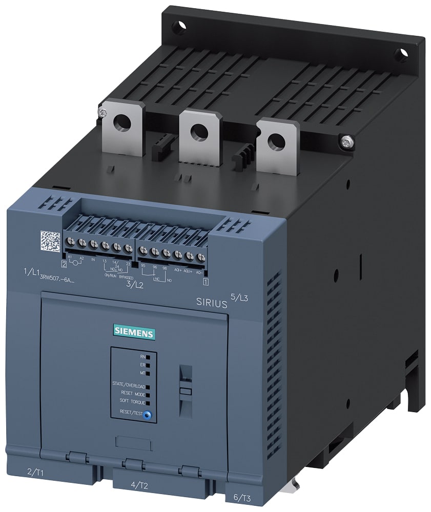 SIEMENS - SIE3RW50756AB15 SIRIUS softstarter 200 ... 600 V 370 A, AC 110 ... 250 V morsetti a vite, uscita analogica