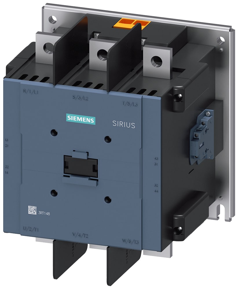 SIEMENS - SIE3RT14826AP36 Contattore, AC-1, 1050 A, a 3 poli, AC 200 ... 240 V, DC 200 ... 220 V, 2NO+2NC, comando elettronico