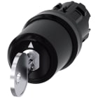 SIEMENS - SIE3SU10005HJ010AA0 Selettore a chiave Siemens, C, 22 mm, rotondo, in plastica, estrazione chiave O