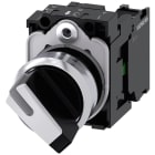 SIEMENS - SIE3SU11502BC601BA0 Selettore, 22 mm, rotondo, in metallo, lucido, bianco, ad impulso, 1NO