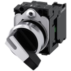 SIEMENS - SIE3SU11502CF601BA0 Selettore, 22 mm, rotondo, in metallo lucido, bianco, permanente, 1NO