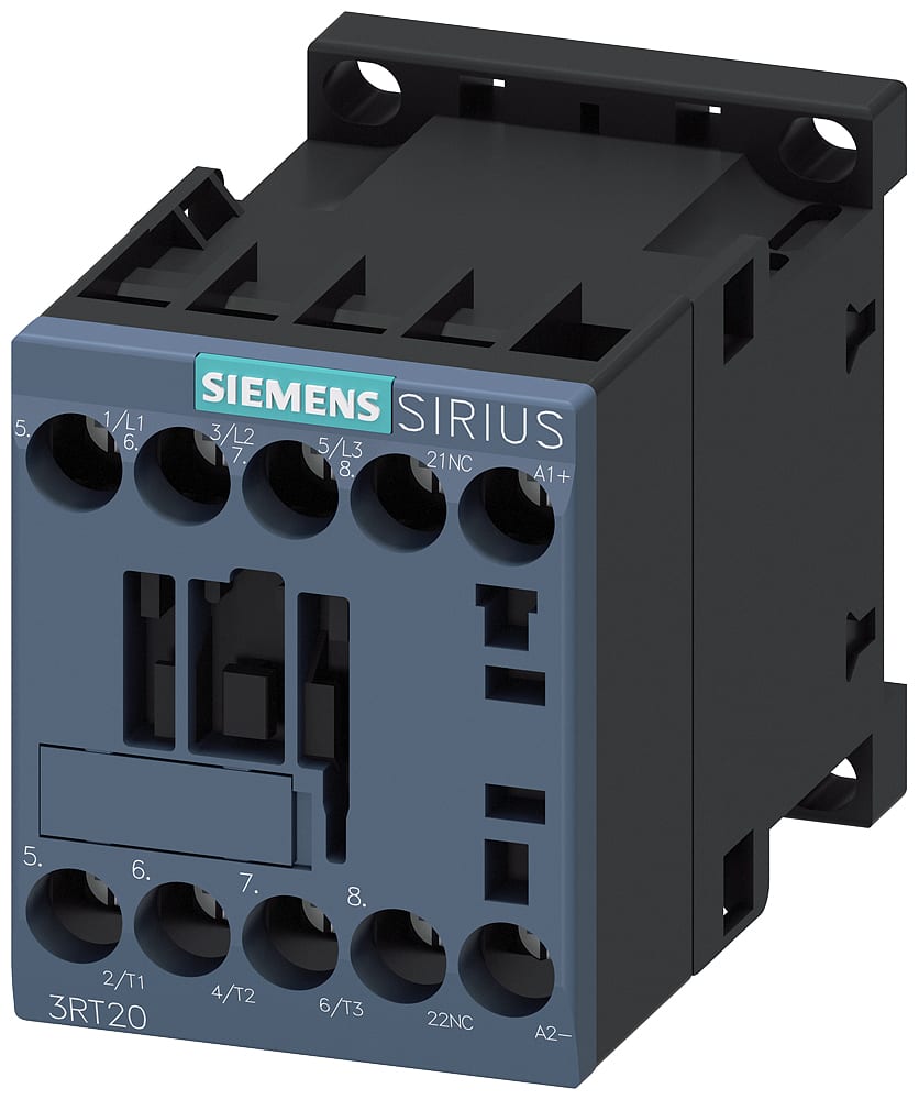 SIEMENS - SIE3RT20161FB42 Contattore, AC-3e, 9 A/4 kW/400 V, a 3 poli, DC 24 V, 1NC, morsetti a vite