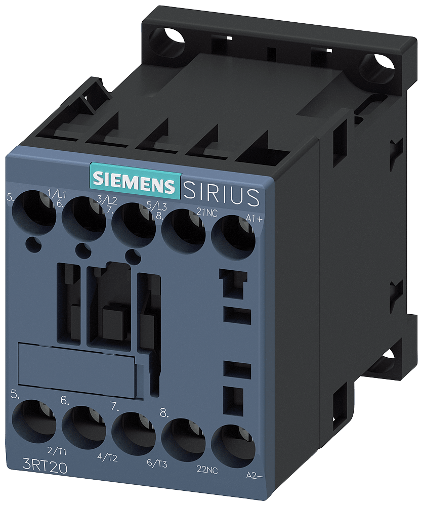 SIEMENS - SIE3RT20161BB420CC0 Contattore, AC-3e, 9 A/4 kW/400 V, a 3 poli, DC 24 V, modulo funzionale opzionale, 1NC, morsetti a vite